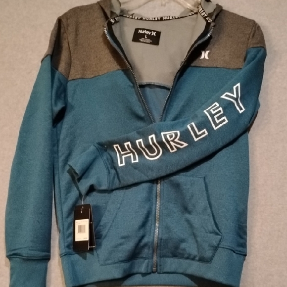 Hurley Teal and Charcoal Hoodie - Picture 1 of 7